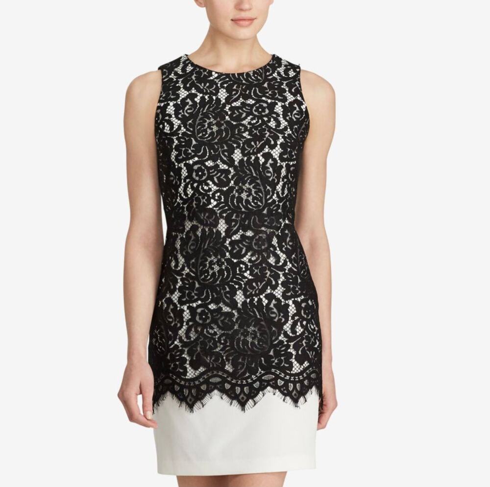 Lauren Ralph Lauren Lace-Overly Sheath Dress Sz 12